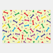 Farbenfrohe Hundeknochen - Design Geschenkpapier Set (Vorderseite)