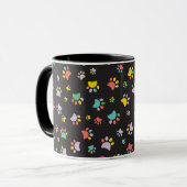 Farbenfrohe Hundekuchen Tasse (Vorderseite Links)