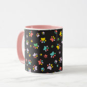 Farbenfrohe Hundekuchen Tasse (Vorderseite Links)