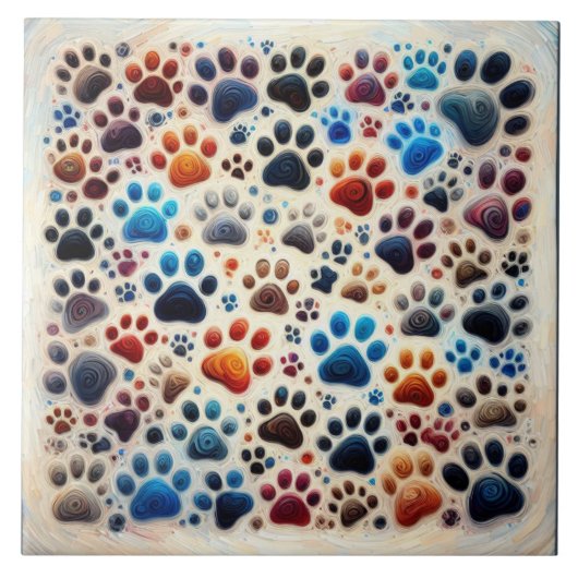 Farbenfrohe Hundekuh mit Leidenschaft Fliese (Vorderseite)