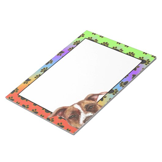 Farbenfrohe Hundekuh-Muster Notizblock (angewinkelt)