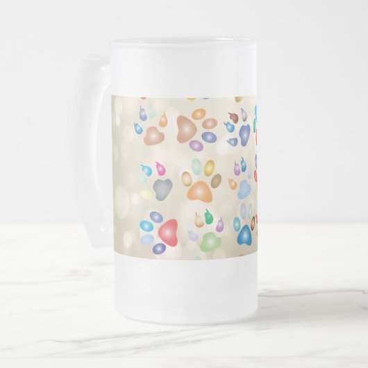 Farbenfrohe Hundekuppeldrucke, Bokeh Mattglas Bierglas (Vorderseite Links)