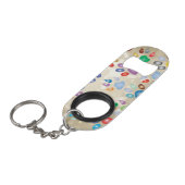 Farbenfrohe Hundekuppeldrucke, Bokeh Mini Flaschenöffner (Vorderseite Schrägansicht)