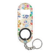 Farbenfrohe Hundekuppeldrucke, Bokeh Mini Flaschenöffner (Rückseite)