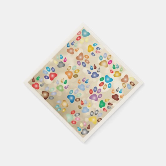 Farbenfrohe Hundekuppeldrucke, Bokeh Serviette (Ecke)