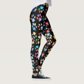 Farbenfrohe Hundekuppeldrucke, schwarz Leggings (Rechts)