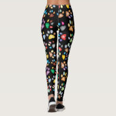 Farbenfrohe Hundekuppeldrucke, schwarz Leggings (Rückseite)