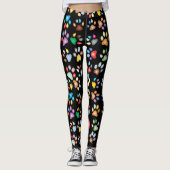 Farbenfrohe Hundekuppeldrucke, schwarz Leggings (Vorderseite)