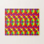 Farbenfrohe Hundepapierdrucke auf dem Hintergrund Puzzle (Horizontal)