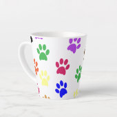 Farbenfrohe Hundepapierdrucke Milchtasse (Linke Ecke)