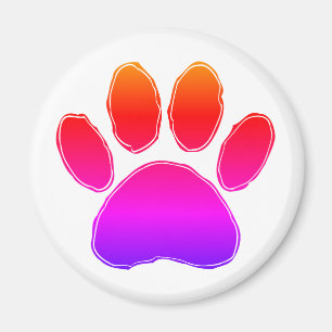 Farbenfrohe Hundepete Zeichnend Magnet