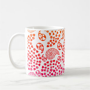 Farbenfrohe Hundepfähle und Hörnchen Paisley druck Kaffeetasse