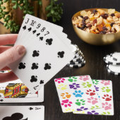 Farbenfrohe Hundepfoten Spielkarten (In Situ)