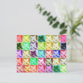 Farbenfrohe Hundeschirdin Pop Art Horizontal Postkarte (Stehend Vorderseite)