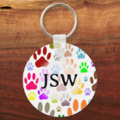 Farbenfrohe Hundeschlitten drucken über ganz indiv Schlüsselanhänger (Rückseite)