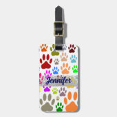 Farbenfrohe Hundeschraube druckt überall Gepäckanhänger (Vorderseite vertikal)