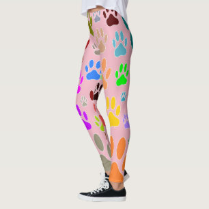 Farbenfrohe Hundeschraube druckt überall Leggings