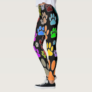 Farbenfrohe Hundeschraube druckt überall Leggings