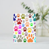 Farbenfrohe Hundeschraube druckt überall Postkarte (Stehend Vorderseite)