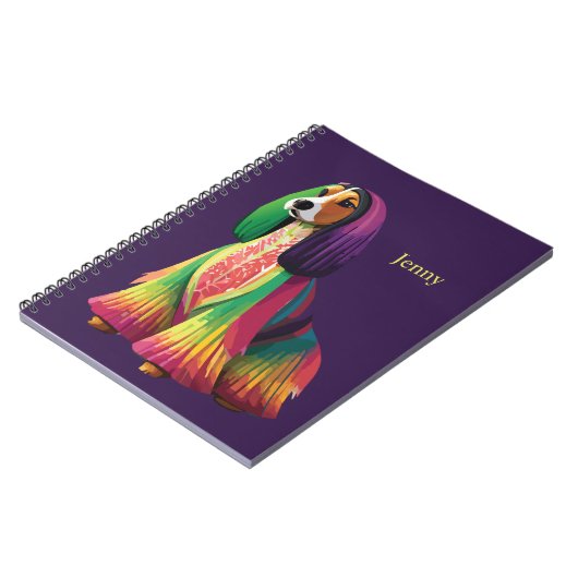 Farbenfrohe HundIllustration Notizblock (Linke Seite)