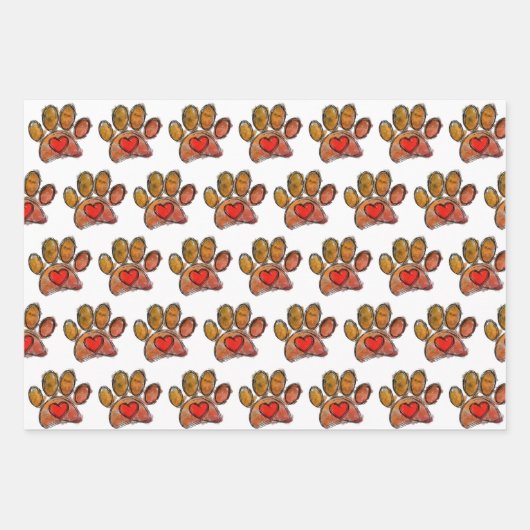 Farbenfrohe Hündin Lover Zeichnend Wasserfarbe Geschenkpapier Set (Vorderseite 2)