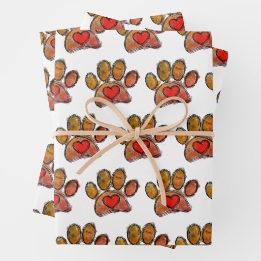 Farbenfrohe Hündin Lover Zeichnend Wasserfarbe Geschenkpapier Set (Beispiel)