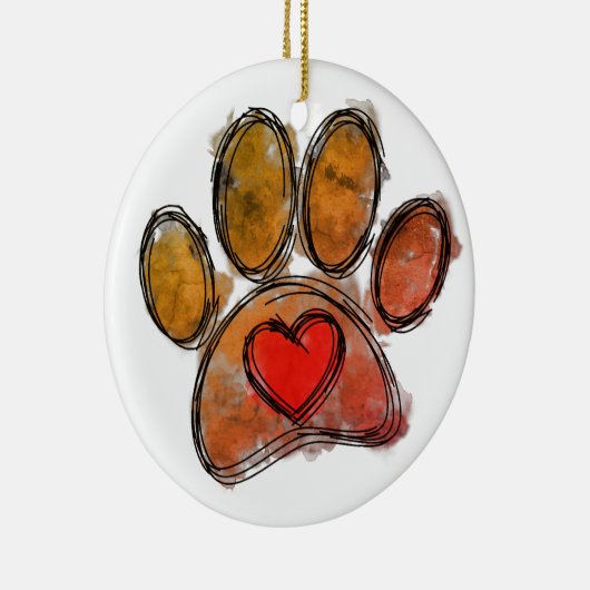 Farbenfrohe Hündin Lover Zeichnend Wasserfarbe Keramik Ornament (Rechts)