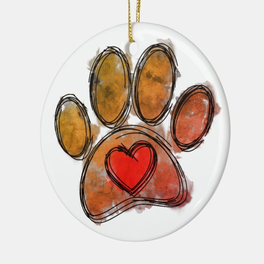 Farbenfrohe Hündin Lover Zeichnend Wasserfarbe Keramik Ornament (Links)