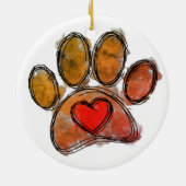 Farbenfrohe Hündin Lover Zeichnend Wasserfarbe Keramik Ornament (Hinten)