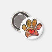 Farbenfrohe Hündin Lover Zeichnend Wasserfarbe Magnet (Vorderseite/Rückseite)