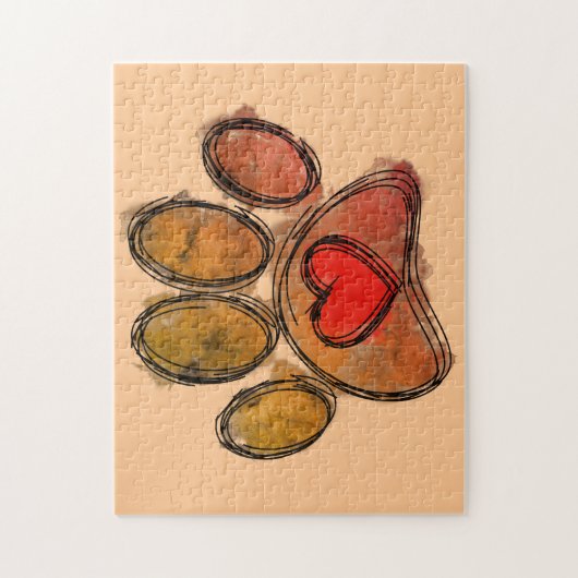 Farbenfrohe Hündin Lover Zeichnend Wasserfarbe Puzzle (Vertikal)