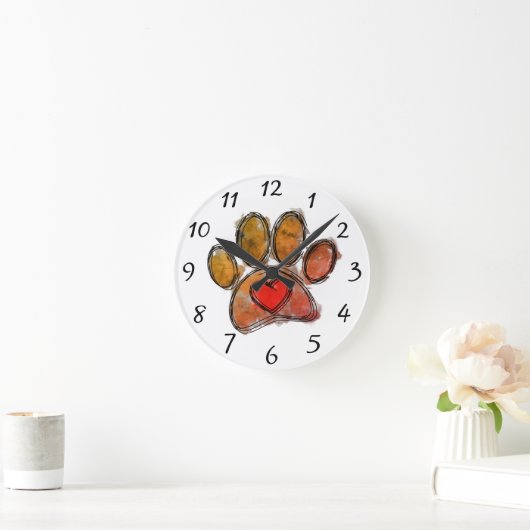 Farbenfrohe Hündin Lover Zeichnend Wasserfarbe Runde Wanduhr (Zuhause)