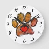 Farbenfrohe Hündin Lover Zeichnend Wasserfarbe Runde Wanduhr (Vorderseite)