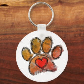 Farbenfrohe Hündin Lover Zeichnend Wasserfarbe Schlüsselanhänger (Vorderseite)