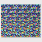 Farbenfrohe Hündin und Katze Geschenkpapier (Flach)