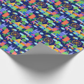 Farbenfrohe Hündin und Katze Geschenkpapier (Ecke)