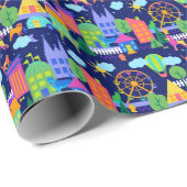 Farbenfrohe Hündin und Katze Geschenkpapier (Rolleneckpunkt)