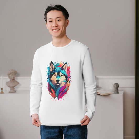 Farbenfrohe Husky Dog Head Vibranly Husky Liebhabe Sweatshirt