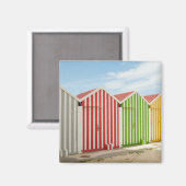 Farbenfrohe Hütten am Strand Magnet (Vorderseite/Rückseite)