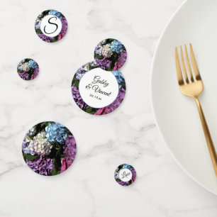 Farbenfrohe Hydrangea-Blume Hochzeit Konfetti