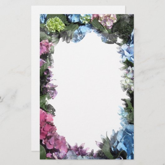 Farbenfrohe Hydrangea-Blüten Briefpapier (Vorne/Hinten)