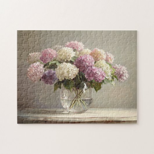 Farbenfrohe Hydrangea Bouquet Stillleben Puzzle (Horizontal)