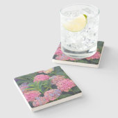 Farbenfrohe Hydrangea Steinuntersetzer (Seitenansicht)