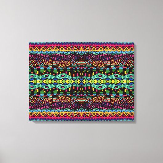 Farbenfrohe Hypnotic Voyage Geometric Art Pattern Leinwanddruck (Vorderseite)