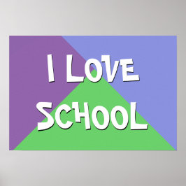 Farbenfrohe I Liebe School Junge Custom Text Poster