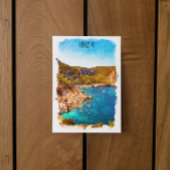 Farbenfrohe Ibiza Spanien Wasserfarbenwelt Landsch Postkarte