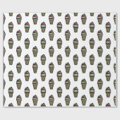 Farbenfrohe Ice Creme Muster Geschenkpapier (Flach)