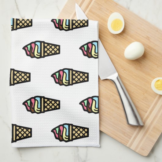 Farbenfrohe Ice Creme Muster Geschirrtuch (Viertel Falte)