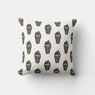 Farbenfrohe Ice Creme Muster Kissen
