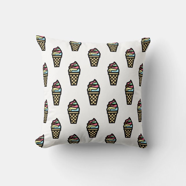 Farbenfrohe Ice Creme Muster Kissen (Vorderseite)